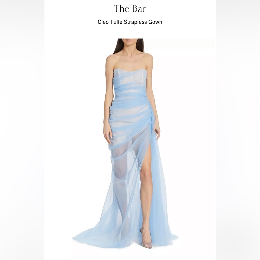 The Bar blue organza dress size 4 (small) worn only one time for pictures